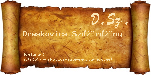 Draskovics Szörény névjegykártya